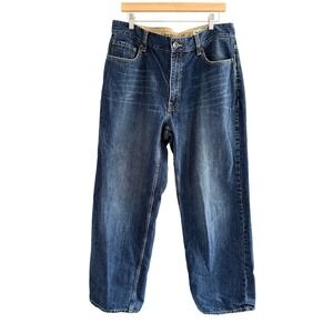 Plugg Relaxed Fit Jeans Size 36 Blue Medium Dark Wash Streetwear